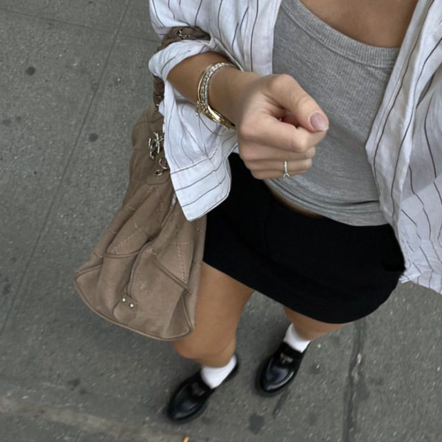American hot girl miniskirt low waist suit skirt slim matte skirt versatile slim hip A-line skirt pants women