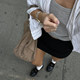 American hot girl miniskirt low waist suit skirt slim matte skirt versatile slim hip A-line skirt pants women