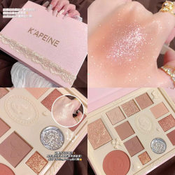 12-Color Lace Eyeshadow Angel Relief Eyeshadow Palette Highlighter Blush All-In-One Palette Tea Color Milk Tea Color New Niche Women's