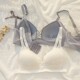 Summer French underwear women's ultra-thin breathable large breasts, small and traceless adjustment type anti-sagging bra without steel rings