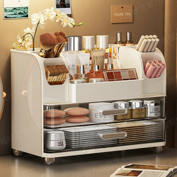 Cosmetics Desktop Storage Box with a High-End Feel, 2025 New Model, Large Capacity Dressing Table Skincare Product and Makeup Brush Organizer