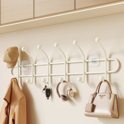 Wall-Mounted Clothes Hanger, Door-Back Hook, No-Drill Strong Load-Bearing Adhesive Hook for Entryway Clothes and Hats
