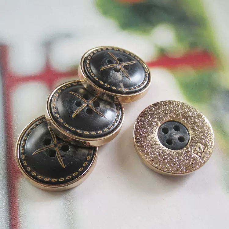 复古四眼西装纽扣高档大衣风衣扣中山装呢子衣羊绒毛衣开衫百搭扣