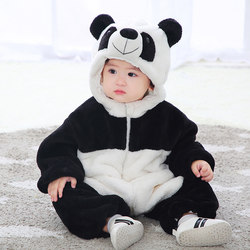 Baby Panda Onesie Autumn and Winter Pajamas Thickened Winter Baby Crawling Clothes Cute Children's Outdoor Clothing
