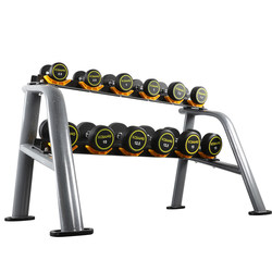 Kangqiang Rubber-Coated Fixed Dumbbell Set for Men/Women, Arm Muscle Training Fitness Equipment, Home Use Fixed Dumbbell Rack Set