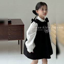 Girls' Preppy Dress Set for Spring and Autumn 2026 New Stylish Princess Dress for Girls Autumn Outfit Children's Dress