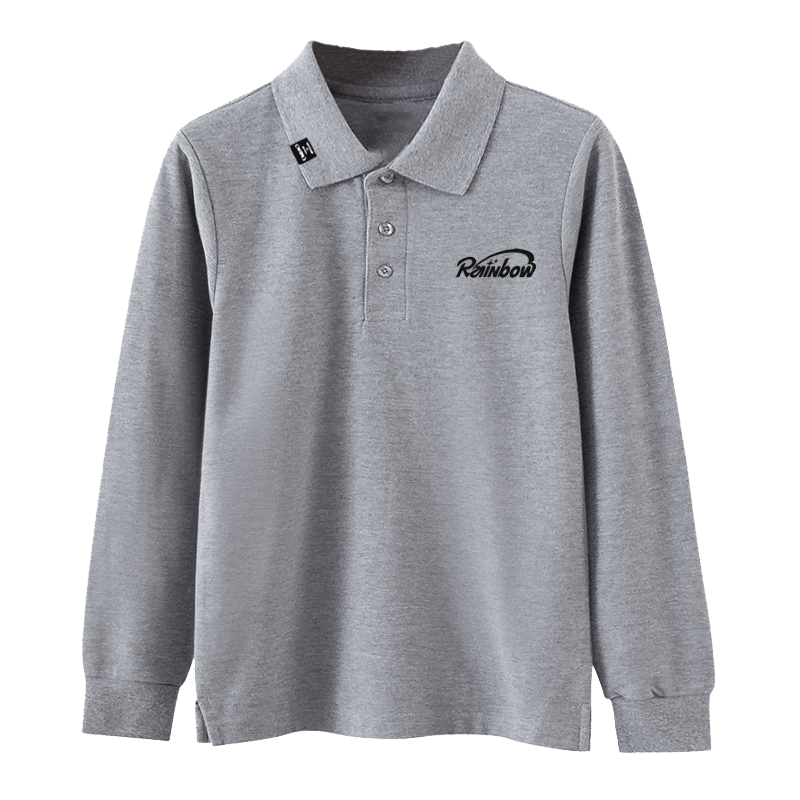 Cotton long -sleeved T -shirt lapel boys spring and autumn jacket loose young junior high school students Hong Kong style Polo shirt