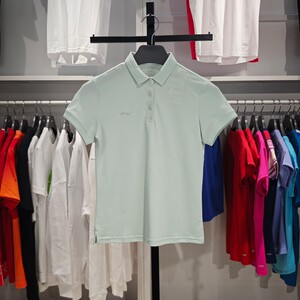
Li Ning Short Sleeve POLO Shirt Women's 2025 Summer Business Casual Comfortable Breathable Lapel T-Shirt APLU198