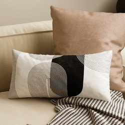 Modern Black and White Rectangular Pillowcase, Light Luxury and High-End Feel, Living Room Sofa Cushion, Lumbar Pillow, Backrest Long Pillow, Cushion