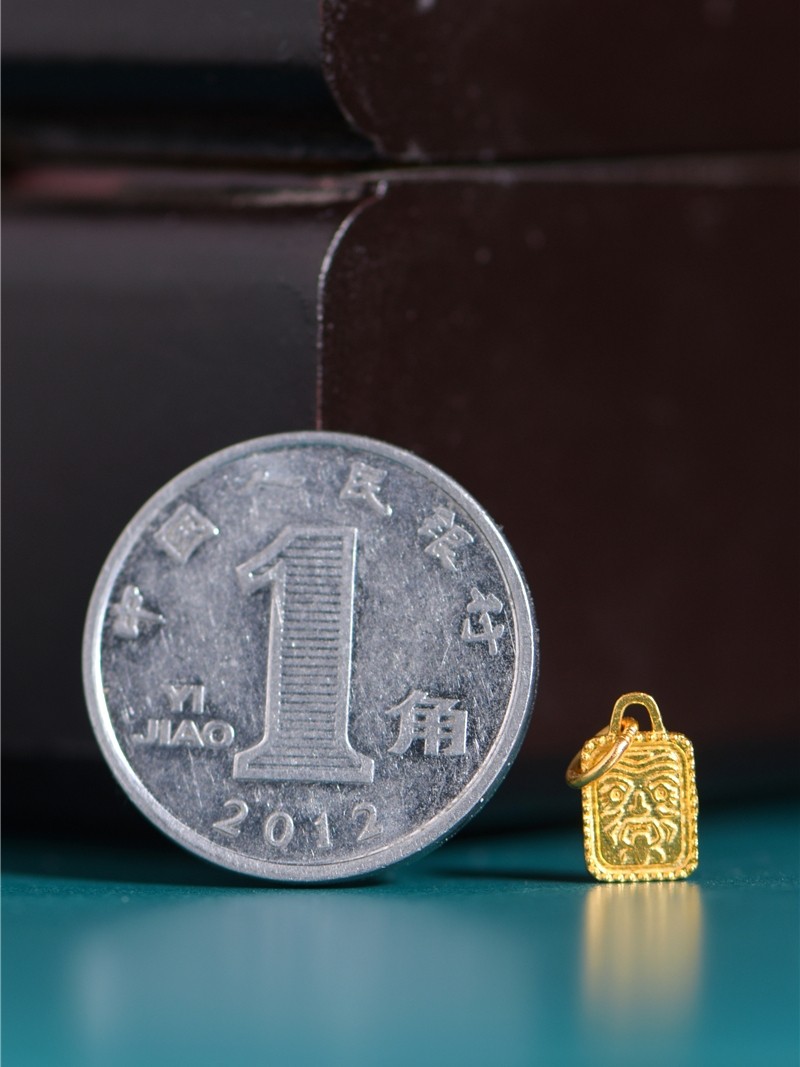 藏珠饰家足金手工錾刻古法黄金扎基拉姆吊坠配件项链手链