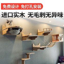 Wall-Mounted Cat Climbing Frame, No Drilling Required, Living Room Background Wall Cat Climbing Frame, Small Apartment, Doesn'T Take up Space, Cat Aerial Corridor