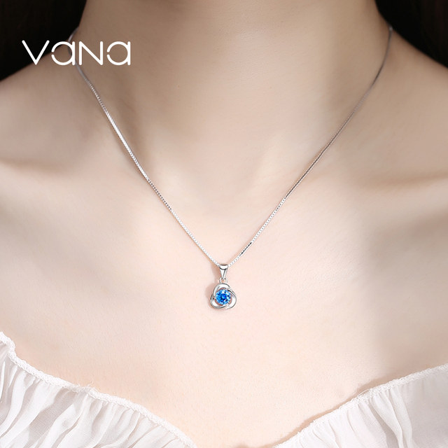 Vana Ocean Heart Necklace Women's Sterling Silver Pendant 2025 New Hot Pendant Birthday Gift for Girlfriend