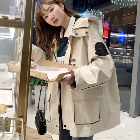 
Work jacket for girls spring and autumn clothes 2025 new Korean style loose versatile gown top for junior high school students