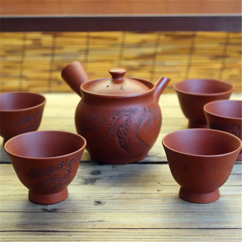 常滑焼 高用作 茶器セット ○ - 工芸品