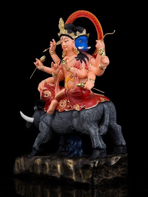 Fanju ride a pig Guanyin Buddha statue, resin Bodhisattva, the Buddha ...