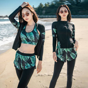 
Diving suit couple swimsuit women's 2024 new split trousers long sleeves sun protection conservative high-end vacation swimsuit