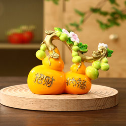 Bring in Wealth and Treasure Gourd, Good Fortune Persimmon Ornament, Office Living Room Tv Cabinet Desktop Home Decor, Chinese Style Decoration, Housewarming Gift