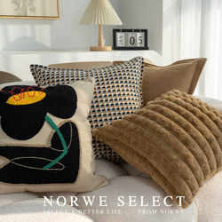 Art Flower Living Room Sofa Pillow Case Model Room Bedside Cushion Office Waist Pillow Car Backrest Square Pillow