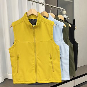 
Windproof and water repellent! Thermal storage warm velvet! Autumn and winter men's foreign trade velvet stand collar casual vest vest jacket