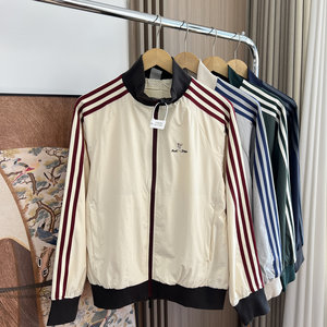 American heavyweight! Lightweight woven fabric! Foreign trade men's clothing autumn couple style retro contrasting casual jacket trend