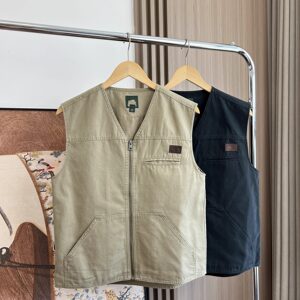 
European and American single! All cotton breathable + tear-resistant! Autumn men and women's foreign trade outdoor leisure vest vest vest V-neck vest