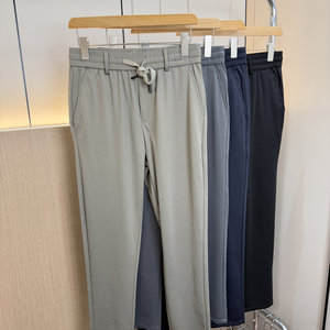 
Welfare cabbage price! Mulberry silk blended! Foreign trade men's spring and summer elastic waist elastic comfortable breathable casual pants