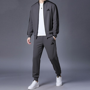 
Adidas men's sports suit autumn cardigan stand collar jacket sweatpants loose casual two-piece running suit