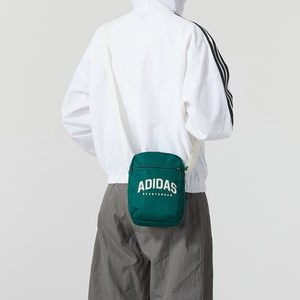 
Adidas shoulder bag for men and women's spring new storage bag green mobile phone key American couple's crossbody bag
