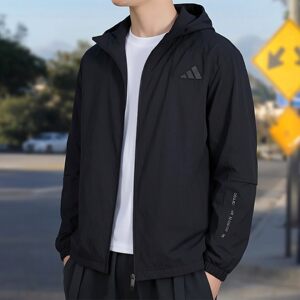 
New coat Adidas genuine hooded top thin breathable sportswear men's woven training windproof jacket