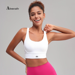 Aloneadv Yoga Vest for Women, High-Intensity Shockproof Fitness Sports Bra, Cross-Back Training Underwear for Summer