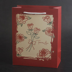 Rose Birthday Gift Bag, High-End White Card Tote Bag, Fashionable Packaging Bag, Paper Bag, Flower Gift Bag for Women