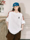 BEETLE TOWN rag-striped striped V-neck short-sleeved T-shirt for women's summer bear series Solona cool top