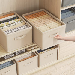 Japanese Clothing Storage Box for Wardrobe Layering, Magic Organizer for Clothes and Pants, Fabric Foldable Storage for Home Use