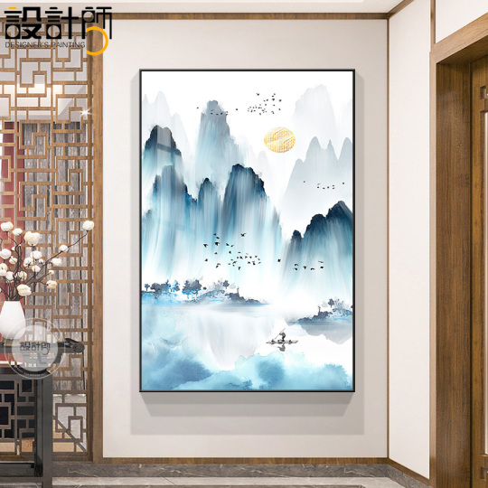 中国 絵画 風景 純手描き 油画 風景画 吴冠中 作品図 中国絵画 約60