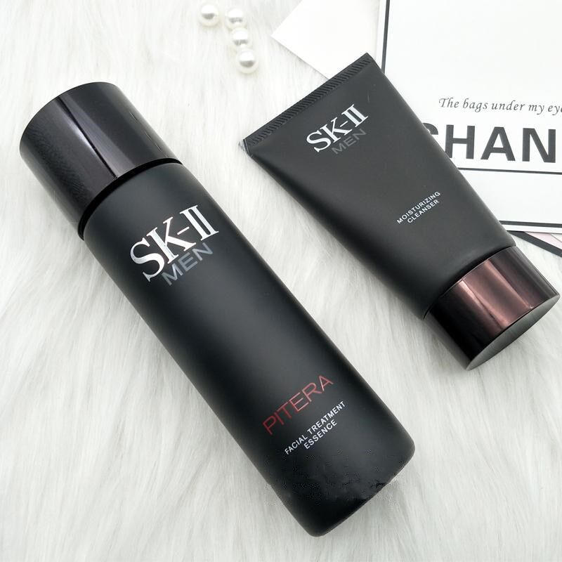 skii男士洁面霜精华露套装