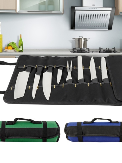 Borsa Porta Coltelli Wessleco - Rotolo Portatile per Coltelli da Chef - Tessuto Oxford