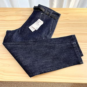 
Foreign trade factory produces Japanese single men's denim original color cow-raised non-slurry crisp mid-waist straight tapered jeans
