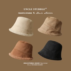 Hong Kong Purchasing Double-sided Deerskin Velvet Bucket Hat For Girls In Autumn And Winter Thickened Lamb Velvet Warm Fisherman Hat Basin Hat