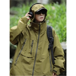American Functional Outdoor Three-proof Soft Shell Jacket Men's Spring And Autumn 2023 New Waterproof And Windproof Sports Jacket