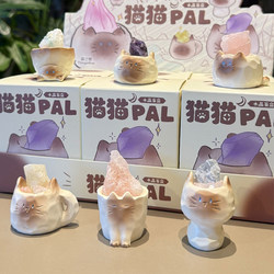 Cat Crystal Blind Box Pal Original Stone Office Desk Decoration Car Decoration Cartoon Cute Birthday Gift New Year