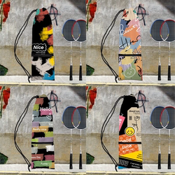 Graffiti Printed Badminton Racket Bag, Personalized Original Outdoor Sports Equipment Bag, Badminton Racket Bag, Anime Co-Branded