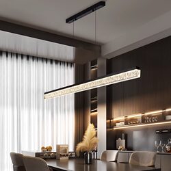 Restaurant Chandelier 2025 New Italian Minimalist Linear Ice Crack Pattern Bar Island Main Chandelier Eye Protection