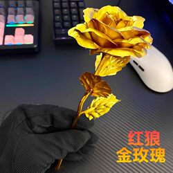 Delta Operation Peripheral Red Wolf Gold-Eating Rose Gold Flower Cos Props Toy Model Figurine Gift