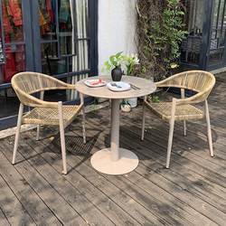 Outdoor rattan table and chair leisure combination courtyard garden terrace dining bar cafe outdoor simple table and chair three-five-piece set