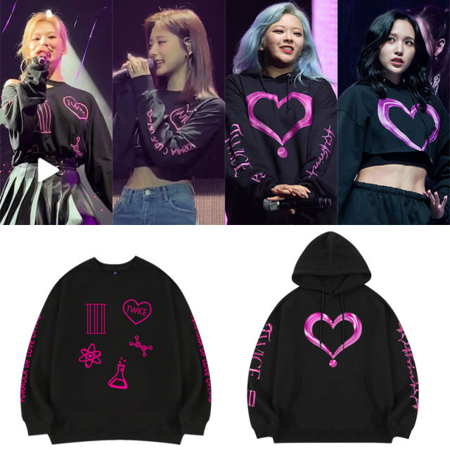 TWICE concert peripherals have the same sweatshirts in spring, autumn and winter plus velvet thin printed pullover casual tops