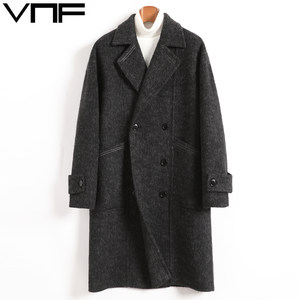 
25 autumn and winter double-sided woolen coat men's medium-length double-breasted youth woolen woolen thickened loose woolen coat
