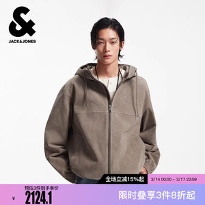 
Jack Jones new winter fashion trend all-match zipper hooded jacket casual loose leather jacket men's clothing