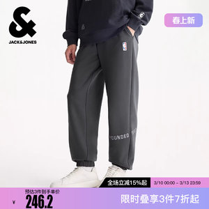 
Jack Jones Men's Winter Slightly Loose Trousers Trousers and Sweatpants NBA Joint Embroidery Pattern Trendy and Cool