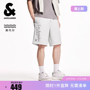 
Jack Jones men's NBA co-branded winter new Lakers flocked letter pattern casual all-match shorts