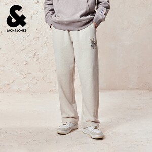 
Jack Jones men's winter sweatpants NBA co-branded loose pocket elastic drawstring letter trousers